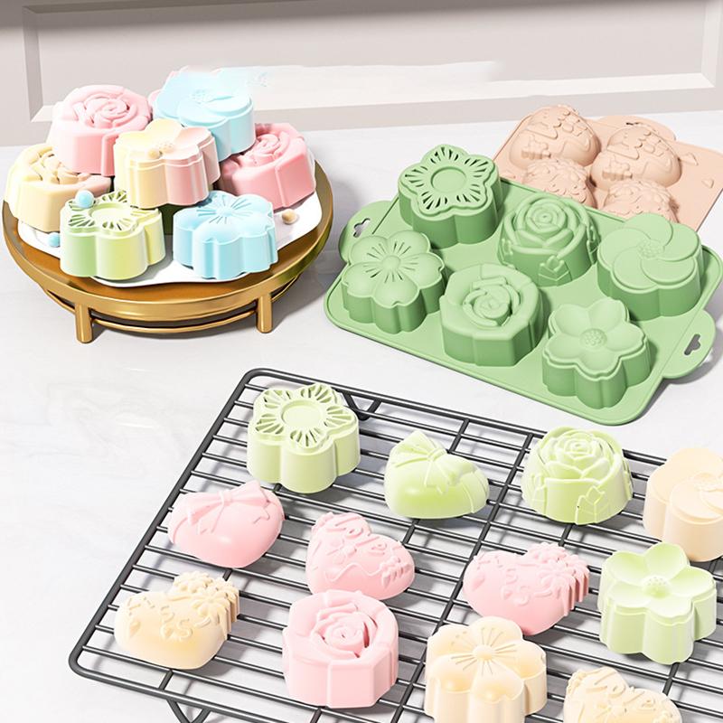 Bath Bomb Mold - SU Flower Silicone Mold, 6 Cavities