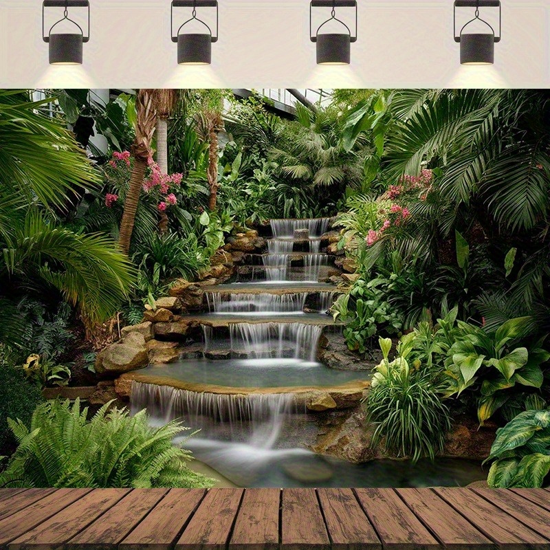 Spa And Wellness Center - Waterfall Garden Tapestry Lush Tropical Plants