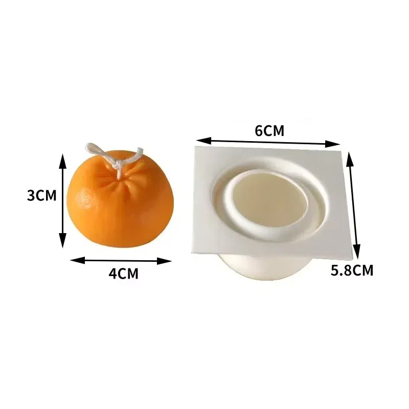 Bath Bomb Mold - New 3D Orange Silicone Candle Mould