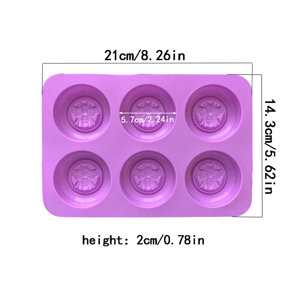 1pc Silicone Soap Mold, 3D 6-c - Bath Bomb Mold 评论和价格