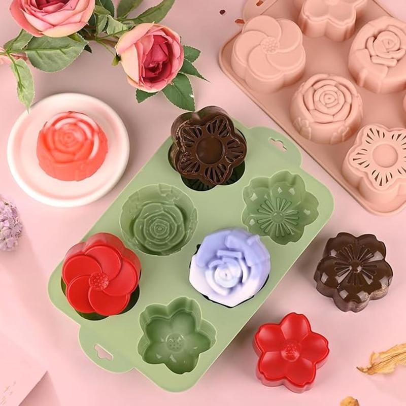 SU Flower Silicone Mold, 6 Cav - Bath Bomb Mold 评论和价格