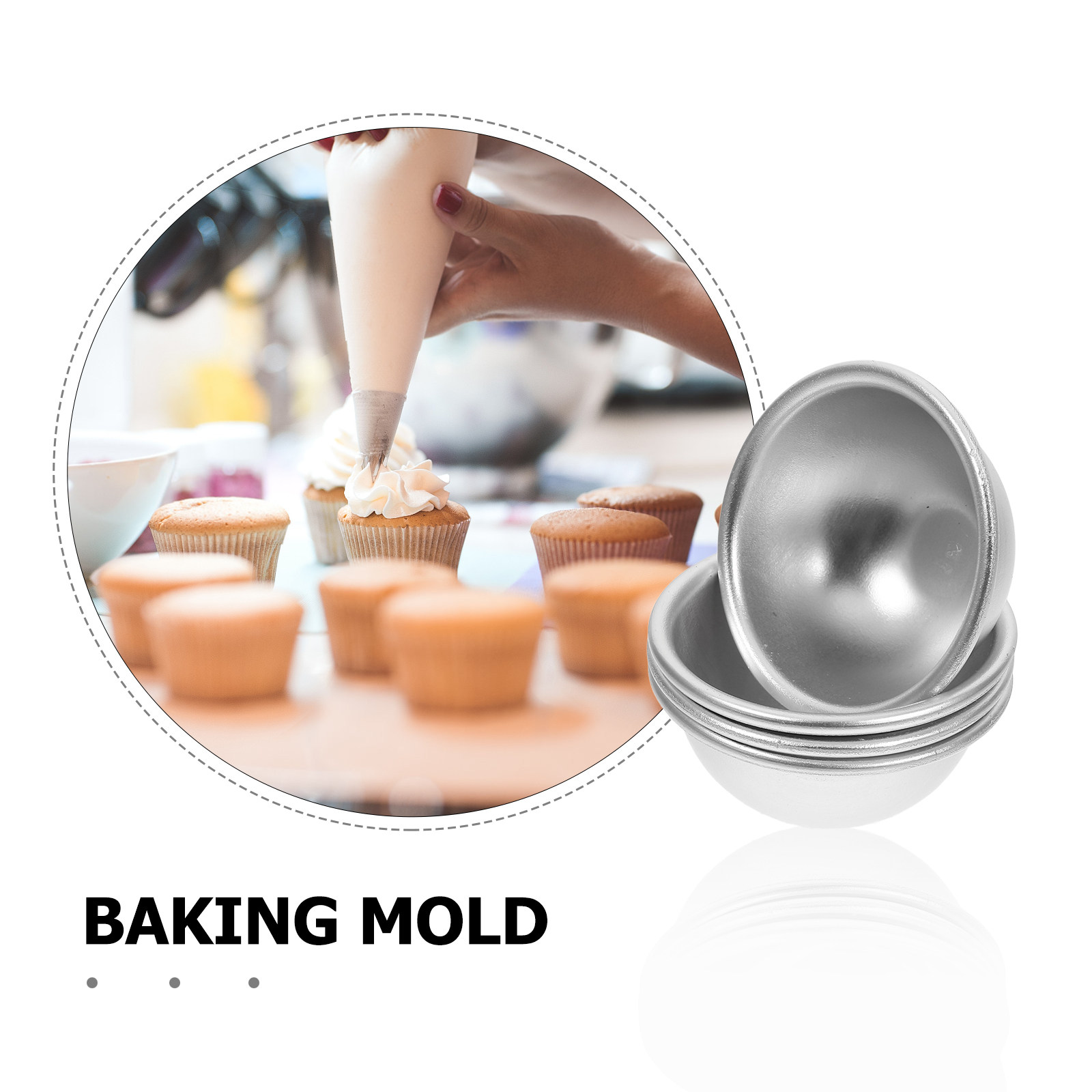 4Pcs Aluminum Hemisphere Bath  - Bath Bomb Mold 评论和价格